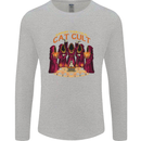 Cat Cult Evil Feline Devil Worship Satanic Mens Long Sleeve T-Shirt Sports Grey