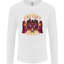 Cat Cult Evil Feline Devil Worship Satanic Mens Long Sleeve T-Shirt White