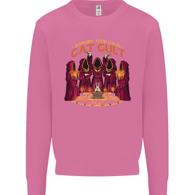 Cat Cult Evil Feline Devil Worship Satanic Mens Sweatshirt Jumper Azalea