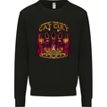 Cat Cult Evil Feline Devil Worship Satanic Mens Sweatshirt Jumper Black