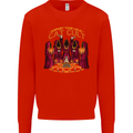 Cat Cult Evil Feline Devil Worship Satanic Mens Sweatshirt Jumper Bright Red