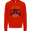 Cat Cult Evil Feline Devil Worship Satanic Mens Sweatshirt Jumper Bright Red