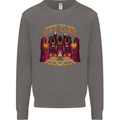 Cat Cult Evil Feline Devil Worship Satanic Mens Sweatshirt Jumper Charcoal