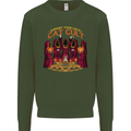 Cat Cult Evil Feline Devil Worship Satanic Mens Sweatshirt Jumper Forest Green