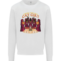 Cat Cult Evil Feline Devil Worship Satanic Mens Sweatshirt Jumper White