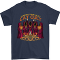 Cat Cult Evil Feline Devil Worship Satanic Mens T-Shirt 100% Cotton Navy Blue