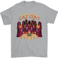 Cat Cult Evil Feline Devil Worship Satanic Mens T-Shirt 100% Cotton Sports Grey