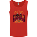 Cat Cult Evil Feline Devil Worship Satanic Mens Vest Tank Top Red