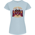 Cat Cult Evil Feline Devil Worship Satanic Womens Petite Cut T-Shirt Light Blue