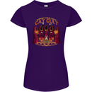 Cat Cult Evil Feline Devil Worship Satanic Womens Petite Cut T-Shirt Purple