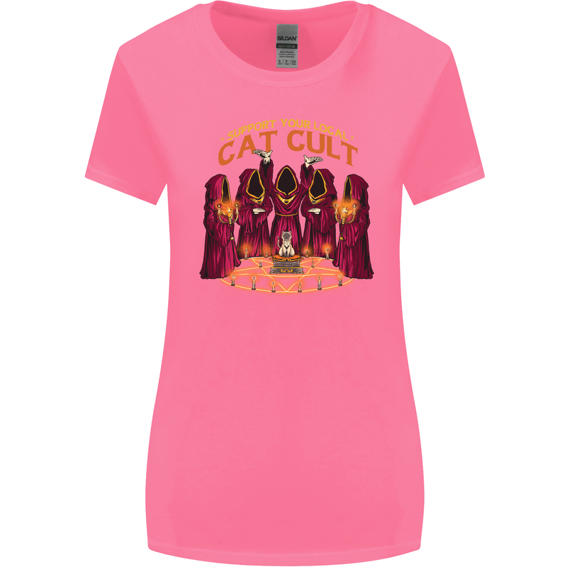 Cat Cult Evil Feline Devil Worship Satanic Womens Wider Cut T-Shirt Azalea