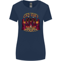 Cat Cult Evil Feline Devil Worship Satanic Womens Wider Cut T-Shirt Navy Blue