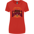 Cat Cult Evil Feline Devil Worship Satanic Womens Wider Cut T-Shirt Red