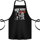 Cat Grim Reaper and 9 Bloody Lives Funny Cotton Apron 100% Organic Black