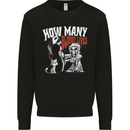 Cat Grim Reaper and 9 Bloody Lives Funny Mens Sweatshirt Jumper Black