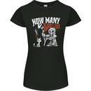 Cat Grim Reaper and 9 Bloody Lives Funny Womens Petite Cut T-Shirt Black