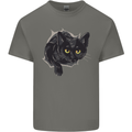 Cat Hole Kids T-Shirt Childrens Charcoal