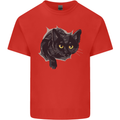 Cat Hole Kids T-Shirt Childrens Red