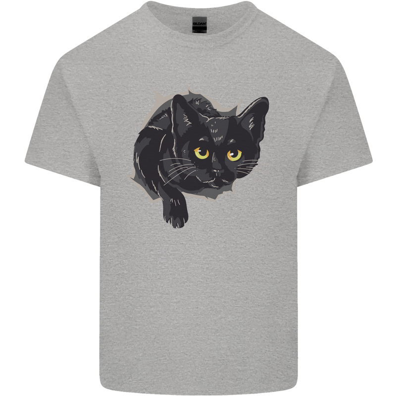 Cat Hole Kids T-Shirt Childrens Sports Grey