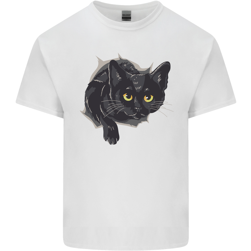 Cat Hole Kids T-Shirt Childrens White