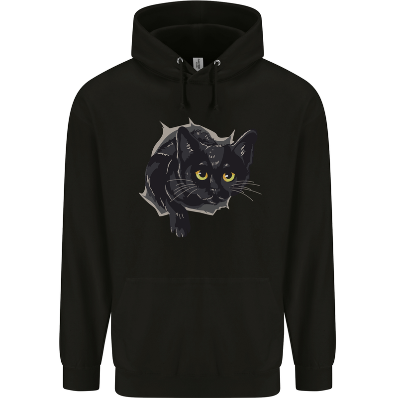 Cat Hole Mens 80% Cotton Hoodie Black