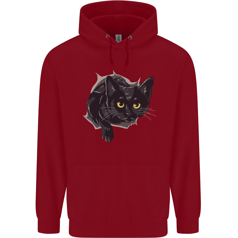 Cat Hole Mens 80% Cotton Hoodie Red