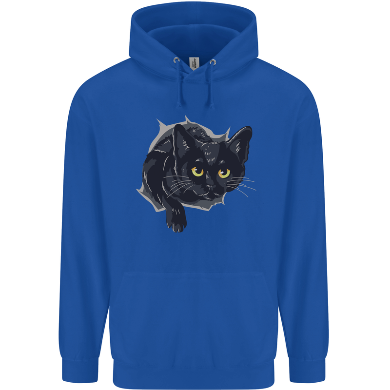 Cat Hole Mens 80% Cotton Hoodie Royal Blue