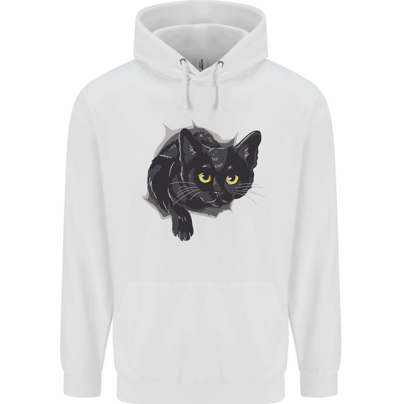 Cat Hole Mens 80% Cotton Hoodie White