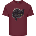 Cat Hole Mens Cotton T-Shirt Tee Top Maroon