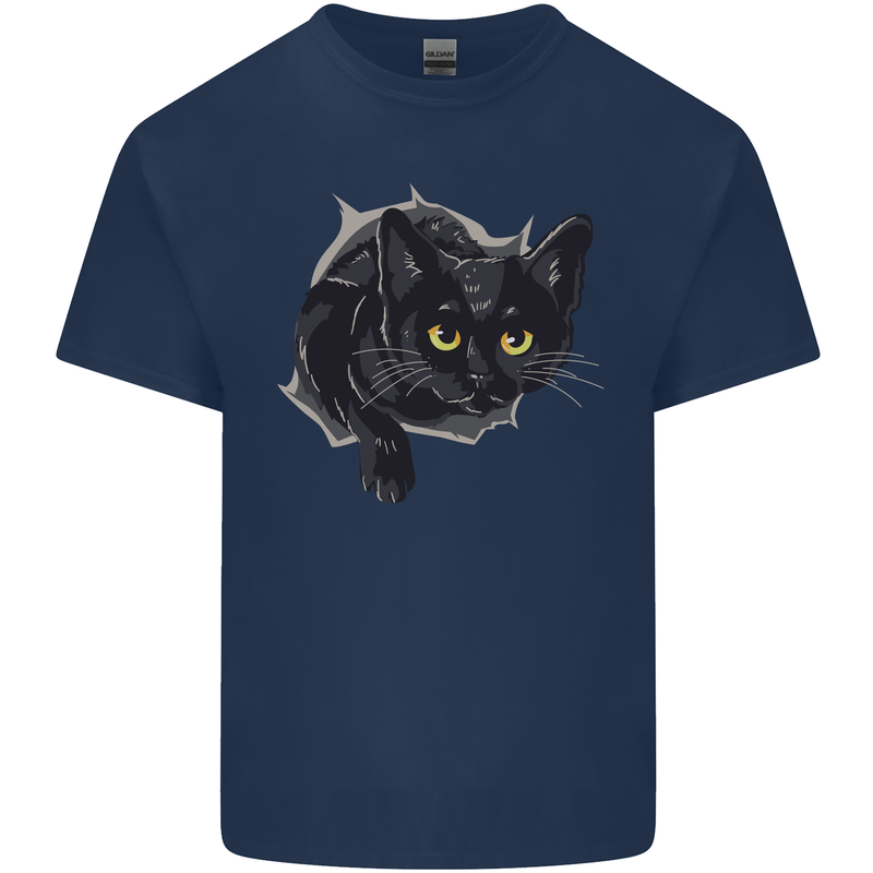 Cat Hole Mens Cotton T-Shirt Tee Top Navy Blue