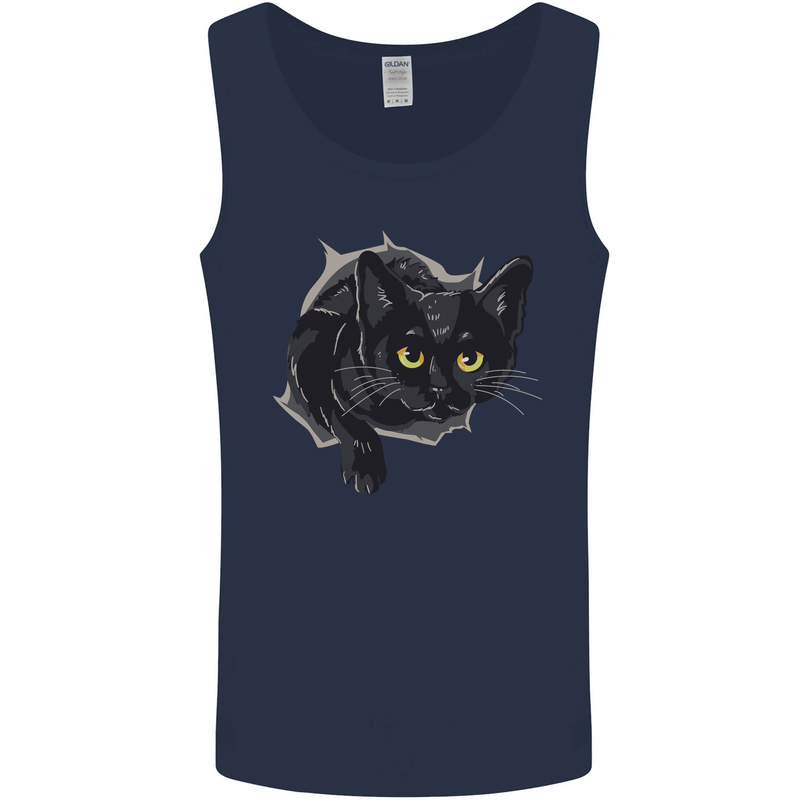 Cat Hole Mens Vest Tank Top Navy Blue