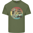 Cat I Do What I Want Funny Coffee Mens Cotton T-Shirt Tee Top Military Green