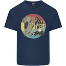 Cat I Do What I Want Funny Coffee Mens Cotton T-Shirt Tee Top Navy Blue