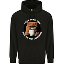 Cat I Hear You but I'm Not Listening Funny Coffee Mens 80% Cotton Hoodie Black