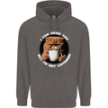 Cat I Hear You but I'm Not Listening Funny Coffee Mens 80% Cotton Hoodie Charcoal