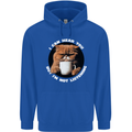Cat I Hear You but I'm Not Listening Funny Coffee Mens 80% Cotton Hoodie Royal Blue