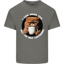 Cat I Hear You but I'm Not Listening Funny Coffee Mens Cotton T-Shirt Tee Top Charcoal