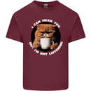 Cat I Hear You but I'm Not Listening Funny Coffee Mens Cotton T-Shirt Tee Top Maroon
