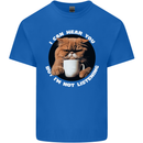 Cat I Hear You but I'm Not Listening Funny Coffee Mens Cotton T-Shirt Tee Top Royal Blue