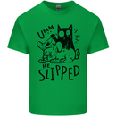 Cat Kills Dog He Slipped Funny Mens Cotton T-Shirt Tee Top Irish Green