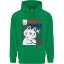 Cat Love Sucks Anti Valentines Singles Day Childrens Kids Hoodie Irish Green