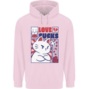 Cat Love Sucks Anti Valentines Singles Day Childrens Kids Hoodie Light Pink