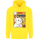Cat Love Sucks Anti Valentines Singles Day Childrens Kids Hoodie Yellow