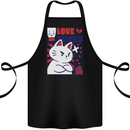 Cat Love Sucks Anti Valentines Singles Day Cotton Apron 100% Organic Black