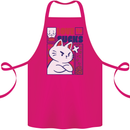 Cat Love Sucks Anti Valentines Singles Day Cotton Apron 100% Organic Pink