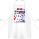 Cat Love Sucks Anti Valentines Singles Day Cotton Apron 100% Organic White