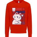 Cat Love Sucks Anti Valentines Singles Day Kids Sweatshirt Jumper Bright Red
