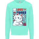Cat Love Sucks Anti Valentines Singles Day Kids Sweatshirt Jumper Peppermint