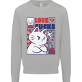 Cat Love Sucks Anti Valentines Singles Day Kids Sweatshirt Jumper Sports Grey