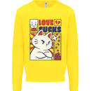 Cat Love Sucks Anti Valentines Singles Day Kids Sweatshirt Jumper Yellow